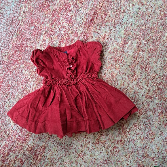 🔥host pick🔥 Gap Baby Dress - 3 Month Corduroy Dress - Red Holiday Dress - Picture 5 of 5